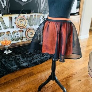 LOL Halloween Black and‎ Orange Mesh Skirt